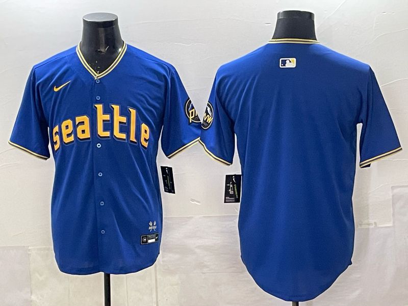 Men 2025 Seattle Mariners Blank Blue City Edition Nike MLB Jersey 21->seattle mariners->MLB Jersey